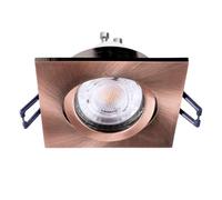 Spot encastré carré en cuivre orientable de 7 cm, lumière diffuse, ampoule LED GU10 de 8 W