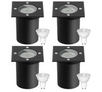 Spot encastré carré pour l'extérieur, culot GU10, indice de protection IP67, 3 W, 230 V, lumière blanc chaud
