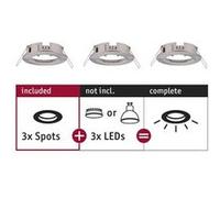 Spot encastré Choose Kit de base fixe IP44 rond 78mm max. 3x10W 230V gradable Acier brossé Acier brossé G