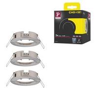 Spot encastré Choose Kit de base fixe IP44 rond 78mm max. 3x10W 230V gradable Acier brossé Acier brossé G