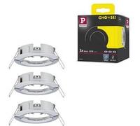 Spot encastré Choose Kit de base fixe IP44 rond 78mm max. 3x10W 230V gradable Chrome Chrome G