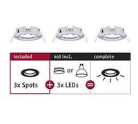 Spot encastré Choose Kit de base fixe IP44 rond 78mm max. 3x10W 230V gradable Chrome Chrome G