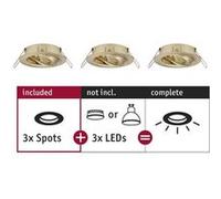 Spot encastré Choose Kit de base orientable rond 84mm 50° max. 3x10W 230V gradable Laiton brossé Laiton brossé G