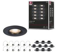 Spot encastré Kit de 10 fixe rond 90mm GU10 max. 10x10W 230V gradable Noir Noir G