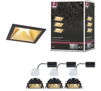 Spot encastré LED 3-Step-Dim Cole Coin Kit de 3 IP44 carré 88x88mm Coin 3x6W 3x470lm 230V gradable 2700K Noir#Doré mat Noir G