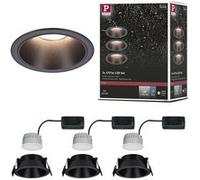 Spot encastré LED 3-Step-Dim Cole Coin Kit de 3 IP44 rond 88mm Coin 3x6W 3x470lm 230V gradable 2700K Noir Noir G
