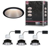 Spot encastré LED 3-Step-Dim Cole Coin Kit de 3 IP44 rond 88mm Coin 3x6W 3x470lm 230V gradable 2700K Noir#Argent mat Noir