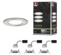 Spot encastré LED 3-Step-Dim Nova Coin Kit de base fixe IP44 rond 78mm Coin 3x6W 3x470lm 230V gradable 2700K Acier brossé Acier brossé G