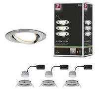 Spot encastré LED 3-Step-Dim Nova Coin Kit de base orientable rond 84mm 50° Coin 3x6W 3x470lm 230V gradable 2700K Acier brossé Acier brossé G