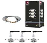 Spot encastré LED Base Kit de base orientable rond 90mm 20° GU10 3x5W 3x350lm 230V 3000K Acier brossé Acier brossé G