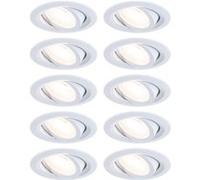 Spot encastré LED Blance Kit de 10 orientable 25° 10x4,8W 10x460lm 3000K Blanc 230V Blanc
