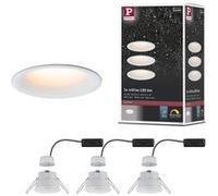 Paulmann Spot LED encastrable Cymbal pour salle de bains – jeu de 3 18 W IP44 gradable Blanc dépoli