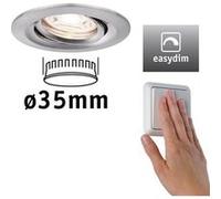 Spot encastré LED Easy Dim Nova Mini Plus Coin Luminaire individuel orientable rond 66mm 15° Coin 4,2W 300lm 230V gradable 2700K Acier brossé Acier brossé G