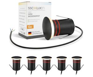 Spot encastré LED, éclairage indirect, IP67, 230V, diamètre 50 mm, noir, pour extérieur