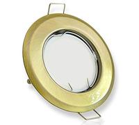 Spot encastré LED laiton rond 5 watts blanc chaud 230V - GU10 spot encastré 55-60mm trou de forage - installation - spots encastrés de plafond - spots encastrés de plafond spot
