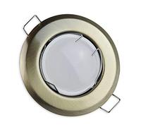Spot encastré LED laiton rond 7 watts blanc chaud 230V aluminium - spot encastré GU10 Ø 55 - trou percé 60mm - installation - spots plafonds - spots encastrés spots encastrés spots