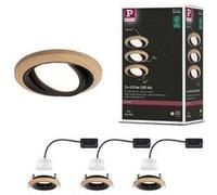 Paulmann Lanati spot encastré 3x6 W noir-bois 92237