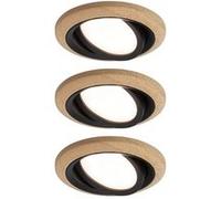 Paulmann Lanati spot encastré 3x6 W noir-bois 92237