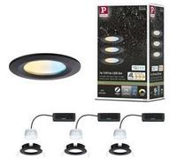 Spot encastré LED Nova Coin IP44 rond 78mm Tunable White 3x6W 3x530lm 230V Noir mat Aluminium Noir mat G