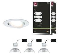 Paulmann Spots encastrables Nova 93449 – jeu de 3 LED 3x6W 2700K orientables blanc mat