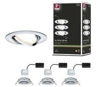 Spot encastré LED Nova Coin Kit de 3 orientable rond 84mm 50° Coin 3x6W 3x470lm 230V 2700K Chrome Chrome G