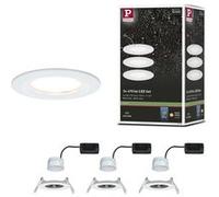 Spot encastré LED Nova Coin Kit de base fixe IP44 rond 78mm Coin 3x6W 3x470lm 230V 2700K Blanc dépoli Blanc dépoli G