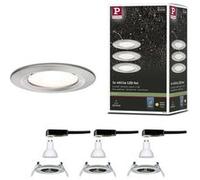 Spot encastré LED Nova Kit de base fixe IP44 rond 78mm GU10 3x6,5W 3x460lm 230V 2700K Acier brossé Acier brossé G