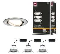 Luminaire à LED encastrable LED intégrée Paulmann Coin Slim 93878 N/A 18 W fer (brossé) jeu de 3