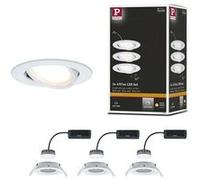 Spot encastré LED Nova Plus Coin Kit de base orientable rond 84mm 50° Coin 3x6W 3x470lm 230V gradable 2700K Blanc dépoli Blanc dépoli G
