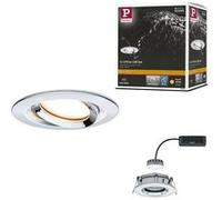 Spot encastré LED Nova Plus Coin Luminaire individuel orientable IP65 rond 93mm 30° Coin 6W 470lm 230V gradable 2700K Chrome Chrome G