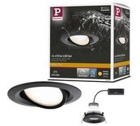 Spot encastré LED Nova Plus Coin Luminaire individuel orientable IP65 rond 93mm 30° Coin 6W 470lm 230V gradable 2700K Noir mat Noir mat G