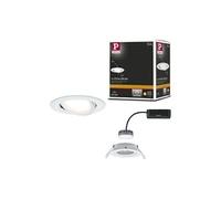 Spot encastré LED Nova Plus Coin Luminaire individuel orientable rond 84mm 50° Coin 6W 470lm 230V gradable 2700K Blanc dépoli