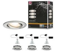 Spot encastré LED Nova Plus Kit de 3 orientable IP65 rond 93mm 30° GU10 3x7W 3x460lm 230V gradable 2700K Acier brossé Acier brossé G