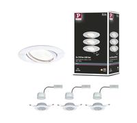 Spot encastré LED Paulmann Base 3 x 5 W, 3 000 K, blanc/métal | KIT COMPLET - Le kit se compose de trois luminaires