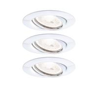 Spot encastré LED Paulmann Base 3 x 5 W, 3 000 K, blanc/métal | KIT COMPLET - Le kit se compose de trois luminaires