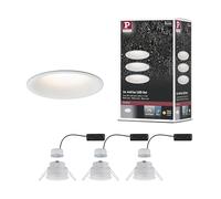 Paulmann Spot LED encastrable pour salle de bains - jeu de 3 18,9 W IP44 2700K blanc dépoli