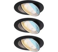 Spot encastré LED White Select Aumus Kit de 3 rond 105mm 90° 3x5W 3x700lm 230V gradable 2700 - 6500K Noir Noir G