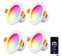 Spot encastré LED WiFi - 4 pièces - 10W - RGB dimmable - Rond - 230V - Compatible APP - Compatible Alexa