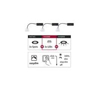 Spot encastré modulaire LED Easy Dim Choose Coin Kit de 3 rond 51mm Coin 3x6,5W 3x630lm 230V gradable 2700K Satiné