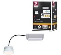 Paulmann 93073 Module d'éclairage encastré LED Smart Home Zigbee blanc chaud Coin rond 50 mm 6 W 470 lm 230 V 2700 K Satiné rond dimmable Spot de plafond en matière plastique