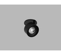 Spot encastré orientable et inclinable à LED KLIP, Variante : 11 W, socle noir, réflecteur noir