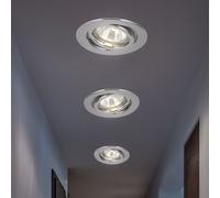 Spot de plafond lampe encastrable spot encastrable plafonnier lampe de salon, métal chromé rond, douille GU10, D 9,7 cm, lot de 3