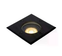 Spot encastré sol terrasse noir GU10 35W IP67 Lucide