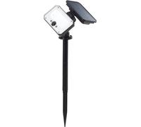 Spot extérieur à piquer LED Solaire JOPLIN, Détecteur, 4 W, 1100 Lumen, Plastique et Verre, Noir