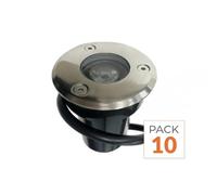Spot extérieur encastrable LED, IP65, 220V, pour sol, 3W, angle de diffusion 45°, pack de 10, lumière blanche froide 6000K - 8000K