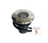 Spot extérieur encastrable LED, IP65, 220V, pour sol, 3W, angle de diffusion 45°, pack de 5, lumière blanche froide 6000K - 8000K