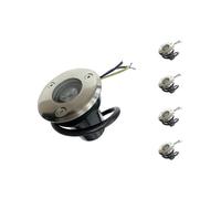 Spot extérieur encastrable LED, IP65, 220V, pour sol, 3W, angle de diffusion 45°, pack de 5, lumière blanche froide 6000K - 8000K