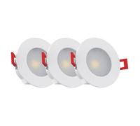 Lot de 3 Spots Encastrables LED Intégrés - IP 65 pour salle de bain - cons. 4,7W (eq. 50W) - 345 lumens - Blanc neutre