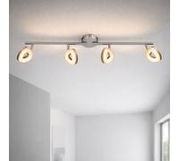 Spot bar 4 spots plafonnier orientable Plafonnier salon, métal, 4x 4,5W 350Lm blanc chaud, LxP 78x18 cm