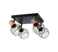 Spot Lanka Max.4x20w E14 230v Noir/Bois